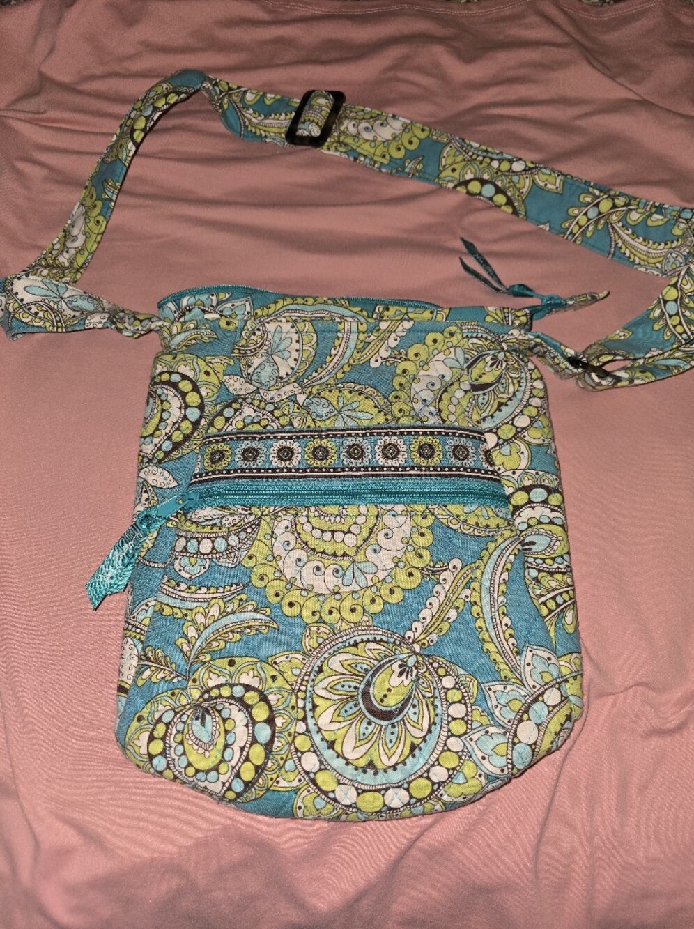 Vera Bradley Turquoise Paisley Crossbody Bag